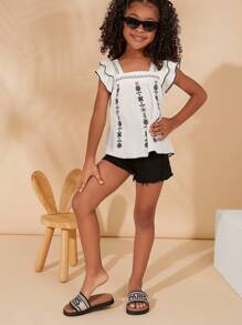 Mini mi 刺绣巴黎平底拖鞋-超柔软防滑、时尚、简约 - 杏色 - 查看 4