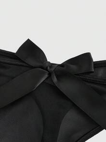 ROMWE Grunge Punk 女士深沉暗黑龐克風金屬釘掛鉤中空領口連體內衣褲組 - 黑色 - 查看 8