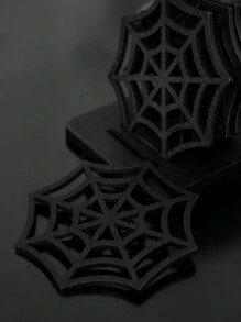 ROMWE Goth Spider Web Designed Solid Color Festival Decoration Ornament, Halloween - Black - View 3