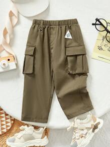 Pantalon décontracté pour garçons en bas âge avec poche décorative pour vêtements de travail