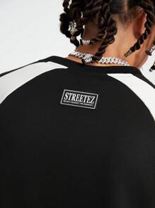 Manfinity VCAY Men's Knitted Long Sleeve Pullover Sweatshirt With English Print, For Fall Winter - Black - View 6