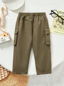 Pantalon décontracté pour garçons en bas âge avec poche décorative pour vêtements de travail