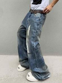 Manfinity EMRG Men's Simple Daily Casual Jeans - Blue - View 5