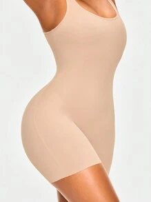 SHAPORA Shaping Mid Thigh Shapewear Bodysuit Body Shaper Bust&Butt Lifter-Tummy Waist Thigh Control - Apricot - View 3
