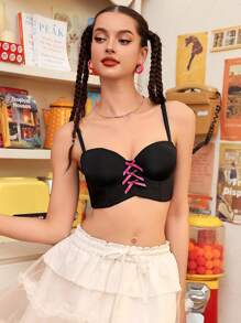 Damen Farbblock BH mit Bügel und Schleife Verzierung, 1 Stück