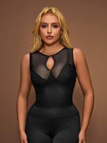 SHEIN Sport Studio Maglia Sportiva Con Arricciature E Inserto A Rete Per Festa