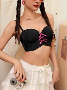 Damen Farbblock BH mit Bügel und Schleife Verzierung, 1 Stück