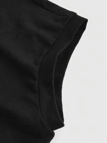 ROMWE Hippie Camiseta casual de verano con gráfico de gato y letras