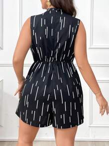 Calvaya Plus Size Women's Printed Open Shoulder Casual Summer Jumpsuit
