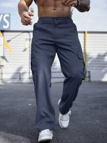 Manfinity Homme Men's Plain And Simple Casual Daily Pants