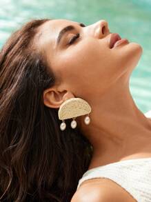 SHEIN VCAY Fashionable Vacation Style Handmade Rope Earring Dangle Earrings
