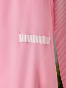 2 件套青少年女孩领中长连衣裙 - 粉色 - 查看 3