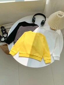 SHEIN 3入組嬰兒男女通用可愛多功能卡通圖案圓領長袖運動衫套裝 - 彩色 - 查看 2