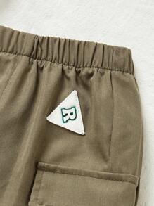 Pantalon décontracté pour garçons en bas âge avec poche décorative pour vêtements de travail