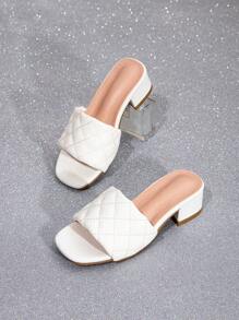 Un par de hermosas y elegantes zapatillas de tacón alto, lujosas y versátiles para chicas - Blanco - Ver 6