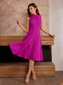 MOTF Classy CLAASY 3D FLORAL PATCHED CUT OUT BACK DRESS