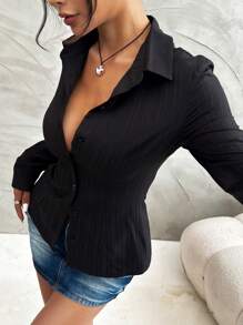 INAWLY Women's Plain Simple Daily Long Sleeve Shirt,Long Sleeve Tops Fall Cloth For Women