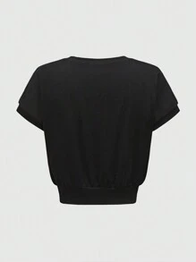 ROMWE Hippie Camiseta casual de verano con gráfico de gato y letras