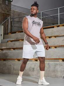Manfinity Fitness 男士加大號字母圖形運動背心