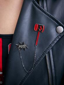 Harley Quinn X SHEIN 3pcs Cartoon Badge Brooch Set - Multicolor - View 5