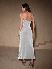 Anewsta Vestido de mujer con brillos y tiras