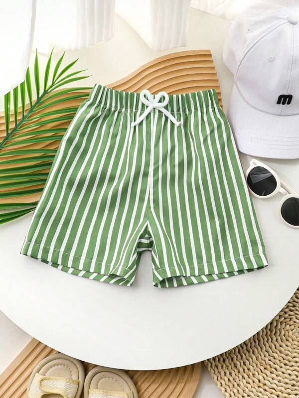 SHEIN Ensemble short rayé décontracté pour jeune garçon