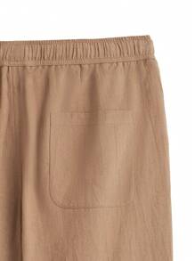 AKNOTIC Business Casual Conjunto de 2 piezas de chaqueta y pantalones casuales tejidos de algodón para hombre, chaqueta de estilo regular con hombros sueltos y cordón, pantalones rectos de ocio y deportes, adecuado para uso diario en primavera y verano, para otoño e invierno