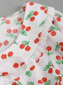 Sweetra Ditsy Floral Print Puff Sleeve Blouse For Summer Y2K  - Multicolor - View 3