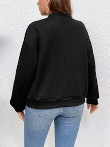 SHEIN LUNE Chaqueta bomber Plus con cremallera y hombro caído