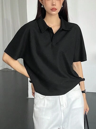 DAZY 女士商务休闲纯色短袖衬衫