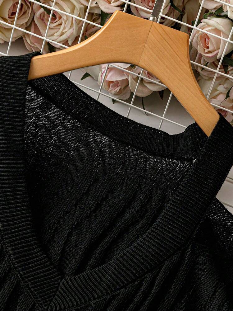Plus Size Women's Fashion Solid Color Short Sleeve Knit Top