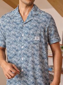 Men Allover Print PJ Set / Pajama Set For Daily - Multicolor - View 5