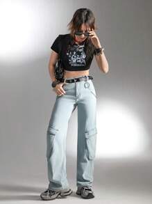 Lässige Workwear Jeans für Teenager Mädchen