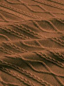 EMERY ROSE 纯色拉链抽绳连帽外套，女士春/秋休闲抽绳，拉链常规袖连帽常规版型咖啡棕色纯色女士外套，休闲日常穿着 - 咖啡棕 - 查看 5