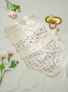 5pcs Comfortable & Sweet Plus Size Women's Letter Cake Printed Casual Panties - Multicolor - View 2