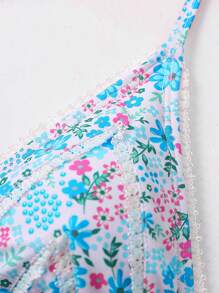 Swim Mod 女式度假海灘花卉露背比基尼上衣 - 彩色 - 查看 5