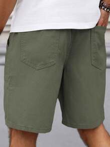Manfinity Homme Short en jean à cordon de serrage pour hommes, short d'été