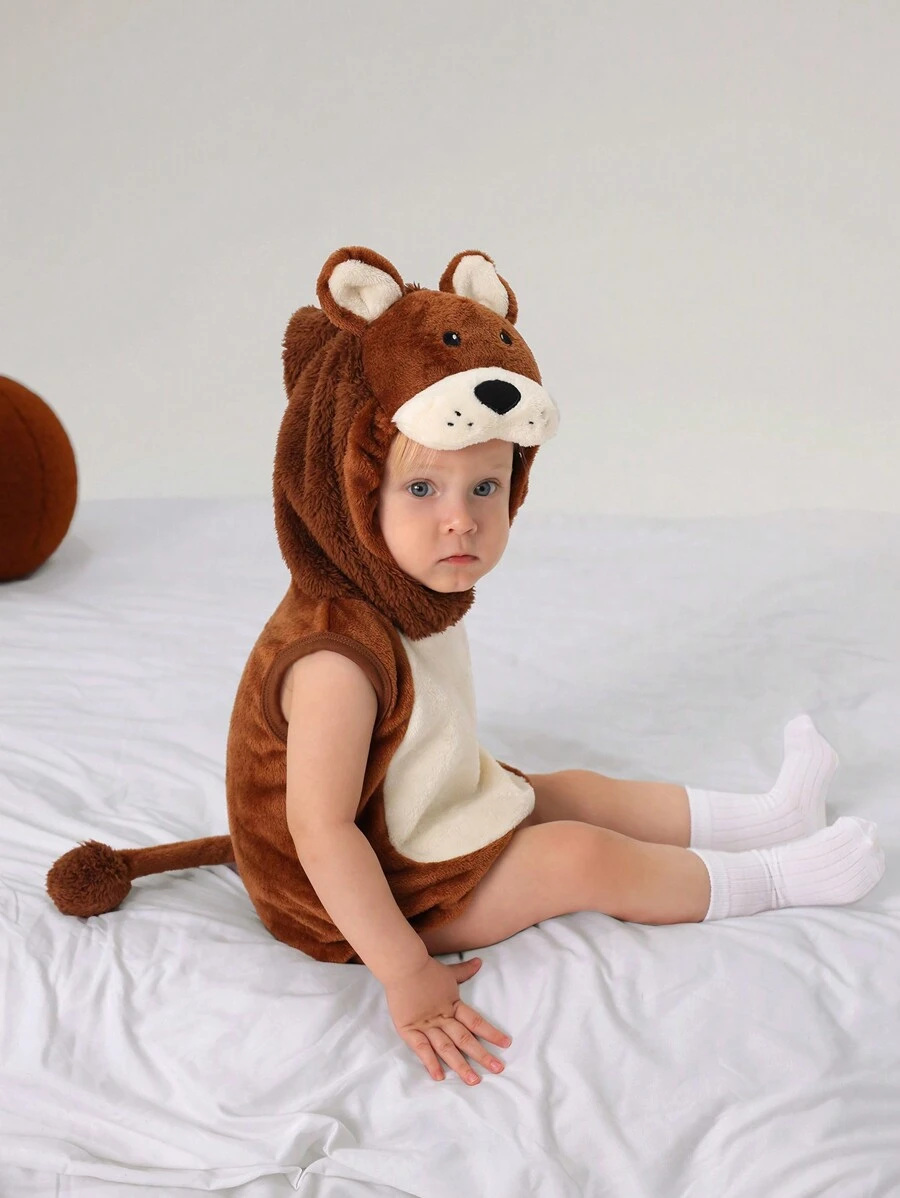 SHEIN Perso Play Cute Baby Boy Animal-Themed Role-Playing Fluffy Tail Costume