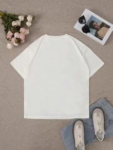 Women's Casual Punk Lips Printed Round Neck Short Sleeve Gothic Streetwear T-Shirt