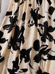 EARO Plus Size Women's Floral Print Elastic Waist Maxi Casual Skirt