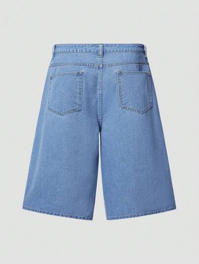 ROMWE Avant Jeans en denim à imprimé de dessin animé casual 3/4 pour hommes