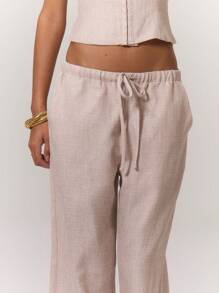 MUSERA Women's Drawstring Casual Pants Airport Summer - Pink - View 3