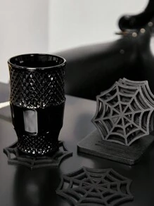 ROMWE Goth Spider Web Designed Solid Color Festival Decoration Ornament, Halloween - Black - View 4