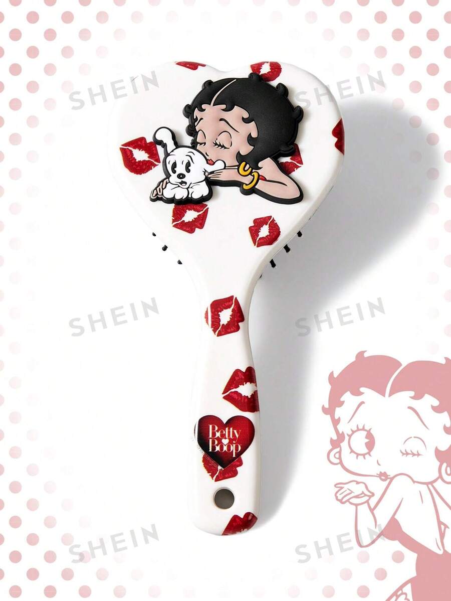 Betty Boop | ROMWE Cojín de masaje con forma de corazón y mini cepillo de pelo creativo