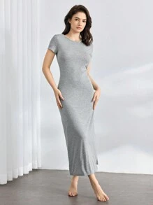 Ocili 休闲夏季灰色休闲舒适家居服长裙假日季节 - 灰色 - 查看 7