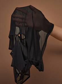 SHEIN Sport Studio Maglia Sportiva Con Arricciature E Inserto A Rete Per Festa