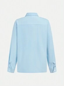 Teen Boys  Button Front Shirt & Pants - Blue - View 5