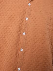 Manfinity Homme Men Solid Button Up Shirt For Dailywear - Orange - View 6