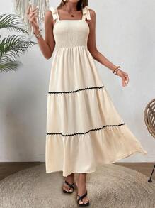 Chiquease Elegant Black Lace Contrast Bodycon Dress - White - View 4