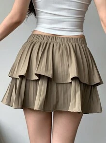 DAZY Váy viền nhiều tầng - Màu Khaki - Xem 3